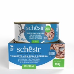 C&B, karma mokra, dla kotów, tuńczyk z sardynkami w galarecie, 140 g, puszka