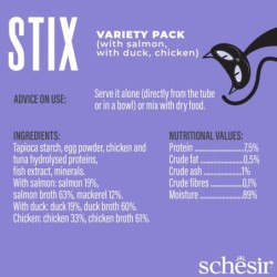 Stix multipack, przysmak, dla kota, kurczak/kaczka/łosoś, 6x15 g, saszetka