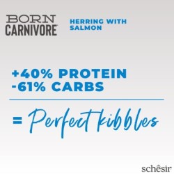 Born Carnivore, karma sucha, dla kotów dorosłych, śledź i łosoś, 255 g, worek