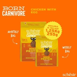 Born Carnivore, karma sucha, dla kotów dorosłych, kurczak z jajkiem, 1,25 g, worek