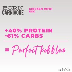 Born Carnivore, karma sucha, dla kociąt, kurczak z jajkiem, 1,25 g, worek