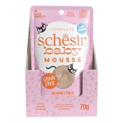Baby Mousse, karma mokra, dla kociąt, łosoś z kurczakiem, 70 g, saszetka