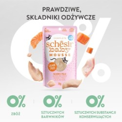 Baby Mousse, karma mokra, dla kociąt, łosoś z kurczakiem, 70 g, saszetka