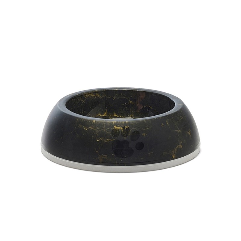Delice 2 Marble, miska dla psa, czarna/ złota, plastik, 0,6l
