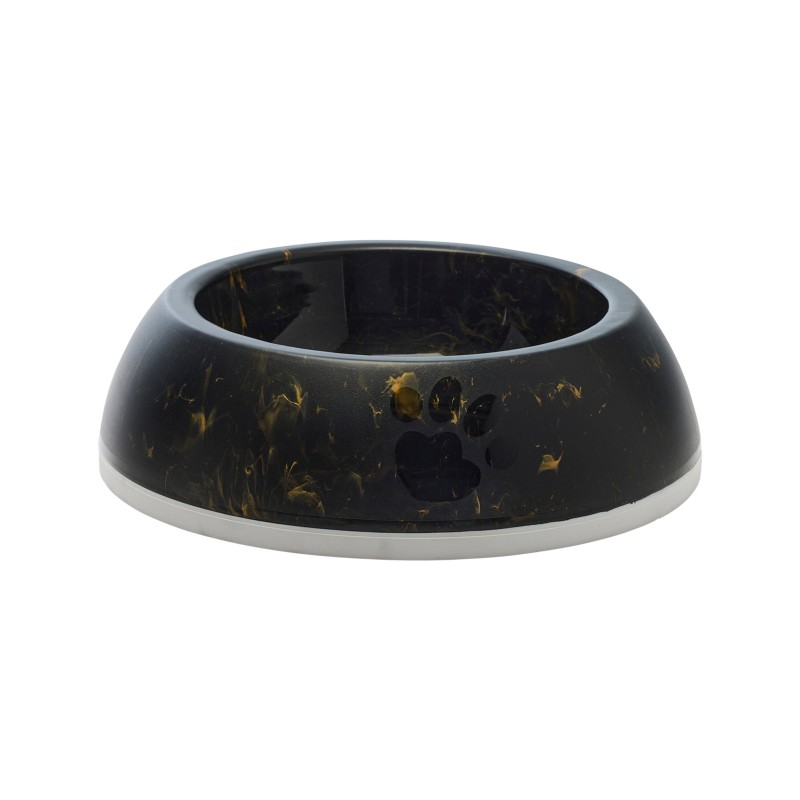 Delice 3 Marble, miska dla ps, czarna/złota, plastik, 1,2l