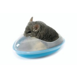 Wellness Bath, basen do kąpieli dla szynszyli, niebieski, plastik, 35x23x15cm