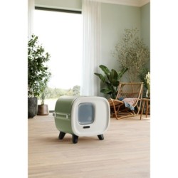 Mira de luxe, kuweta dla kota- domek, kolor zielony, plastik  55.5x44x49.5cm