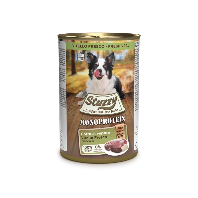 Monoprotein, karma mokra, dla psa, świeża cielęcina pasztet, 400 g, puszka