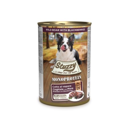Monoprotein, karma mokra, dla psa, świeże mięso z dzika z jeżynami pasztet, 400 g, puszka