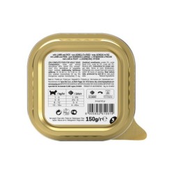 Pate, karma mokra, dla psa, jagnięcina z ryżem, 150 g, tacka