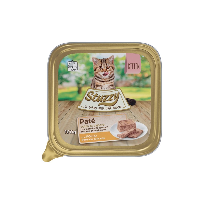 Pate, karma mokra, dla kociąt, kurczak 100 g, tacka