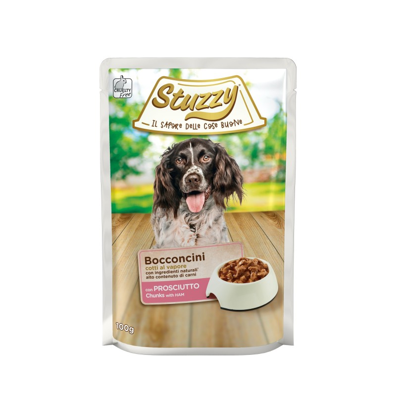 Bocconcini, karma mokra, dla psa, szynka kawałki, 100 g, saszetka