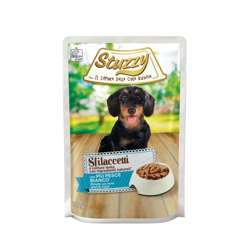 Sfilaccetti, karma mokra, dla psa, biała ryba, 100 g, saszetka