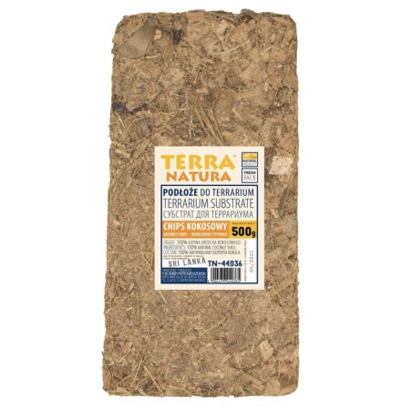 Podłoże do terrarium brykiet chips kokosowy foliowany 500g (kraj pochodzenia Sri Lanka)