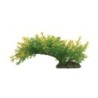 Aqua Natura,  roślina, do dekoracji akwarium, zielona, plastikowa, 23 cm , rozlegla roślina na wąskiej podstawce, żółtawe końców
