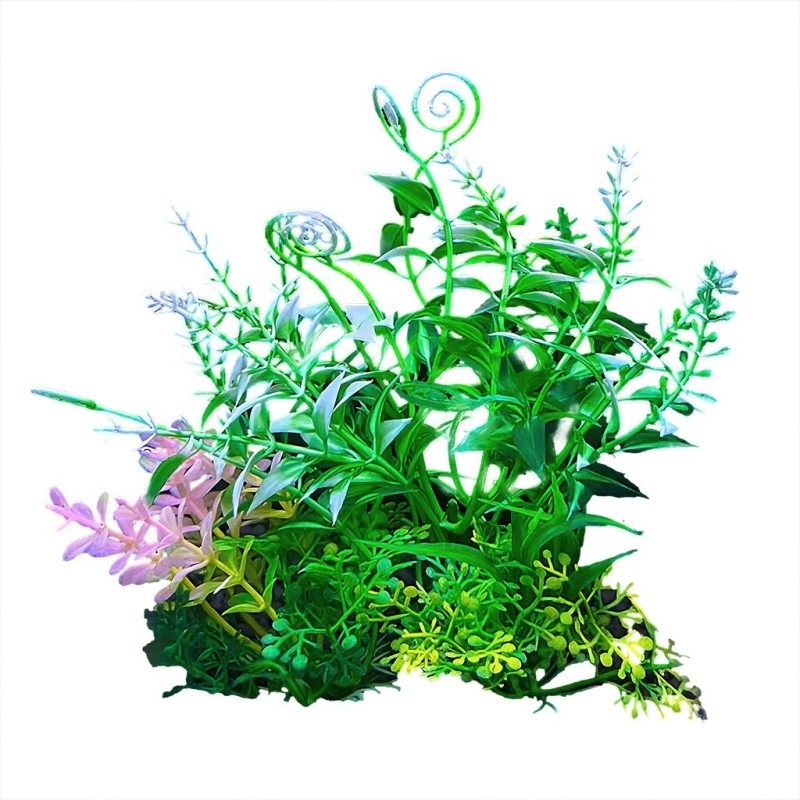 Aqua Natura,  roślina, do dekoracji akwarium, zielona, plastikowa, 12 cm , spiralne liście