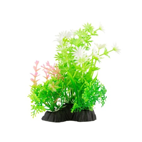 Aqua Natura,  roślina, do dekoracji akwarium, zielono-żółta, plastikowa, 12 cm , liście w kształcie palmy