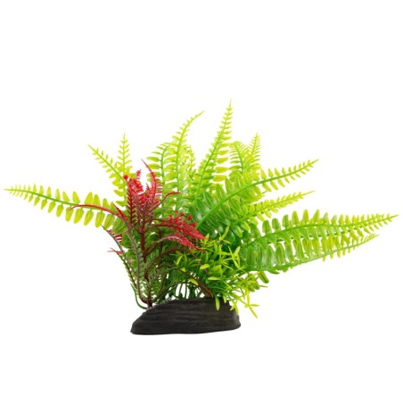 Aqua Natura,  roślina, do dekoracji akwarium, zielono-czerwona, plastikowa, 18cm, kompozycja