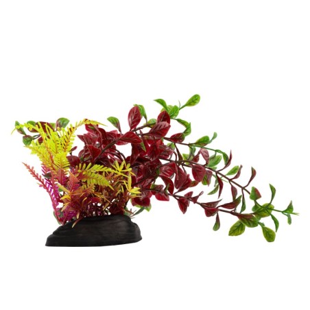 Aqua Natura,  roślina, do dekoracji akwarium, bordowa, plastikowa, 20 cm , paprotka i młode pędy