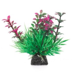 Aqua Natura,  roślina, do dekoracji akwarium, zielono-różowa, plastikowa, 10 cm , wzrastające pędy i spirulina