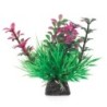 Aqua Natura,  roślina, do dekoracji akwarium, zielono-różowa, plastikowa, 10 cm , wzrastające pędy i spirulina