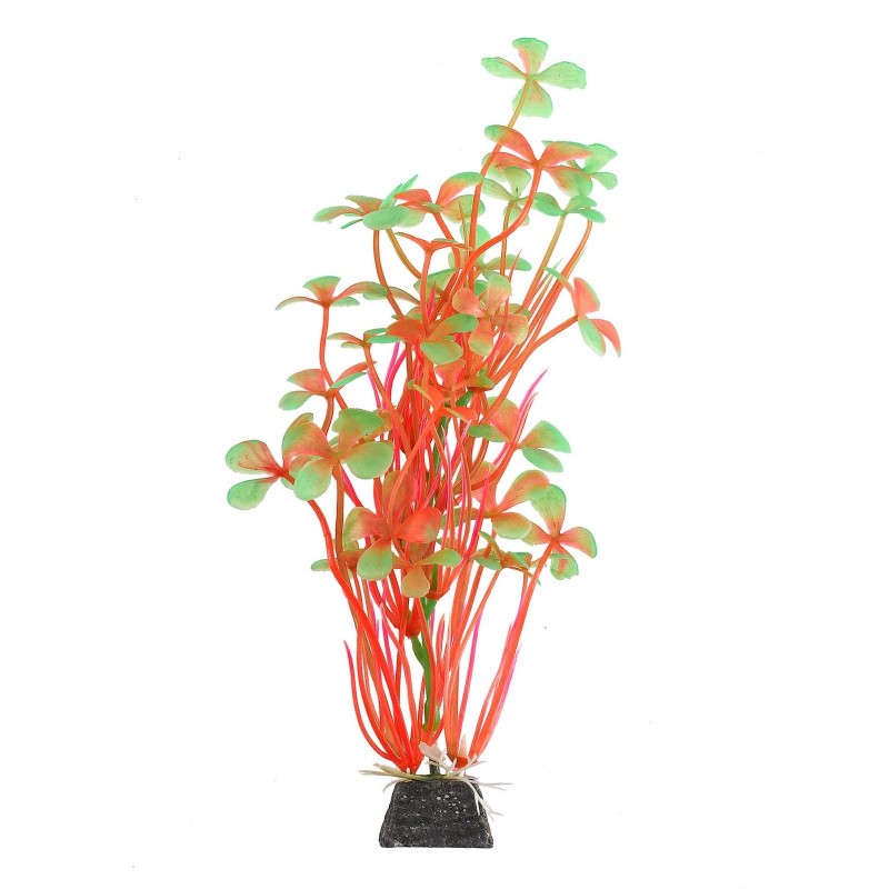 Aqua Natura,  roślina, do dekoracji akwarium, czerwono-zielone, plastikowa, 20 cm , pędy z kwiatem koniczyny