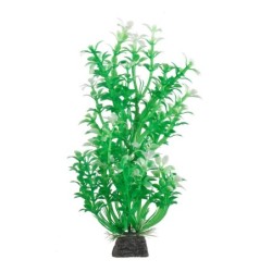 Aqua Natura,  roślina, do dekoracji akwarium, zielona, plastikowa, 20 cm , białe kwiaty