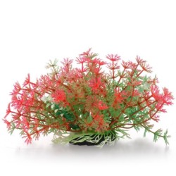 Aqua Natura,  roślina, do dekoracji akwarium, zielono-różowa, plastikowa, 10 cm , pędy kopru, szerokie