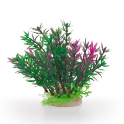 Aqua Natura,  roślina, do dekoracji akwarium, zielona, plastikowa, 12 cm , z różowymi pędami