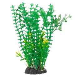 Aqua Natura,  roślina, do dekoracji akwarium, zielona, plastikowa, 20 cm , pędy kopru, białe i żółte kwiaty