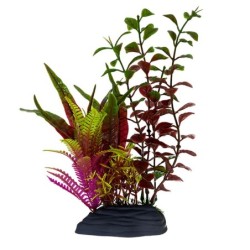 Aqua Natura,  roślina, do dekoracji akwarium, bordowo-zielona, plastikowa, 18 cm , mix roślin