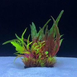 Aqua Natura,  roślina, do dekoracji akwarium, bordowo-zielona, plastikowa, 18 cm , mix roślin