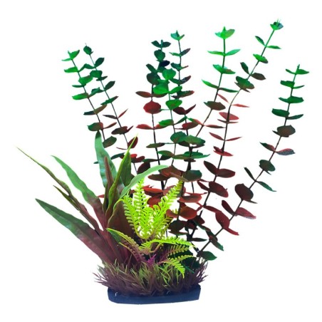 Aqua Natura,  roślina, do dekoracji akwarium, fioletowo-zielone, plastikowa, 28 cm , wodorost leśny i rośliny palczaste