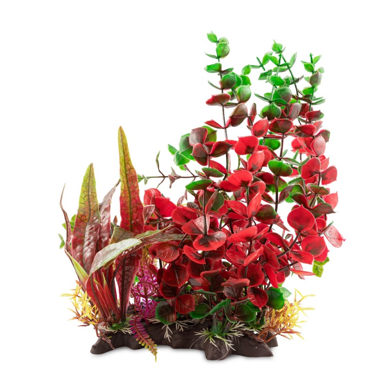 Aqua Natura,  roślina, do dekoracji akwarium, fioletowa, plastikowa, 28 cm , rośliny palczaste z brunatnymi porostami