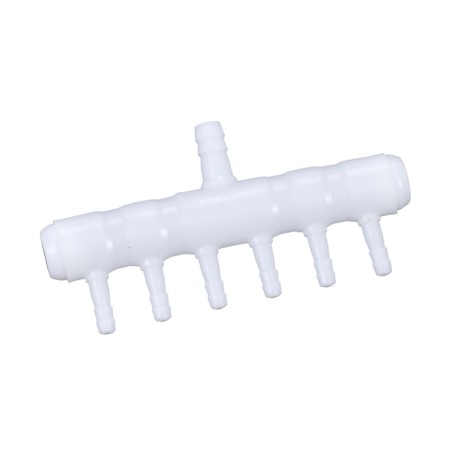 Aqua Natura, rozdzielacz powietrza, biały, PP, 8 mm do 4 mm, 6 przejść, 25szt/ op.