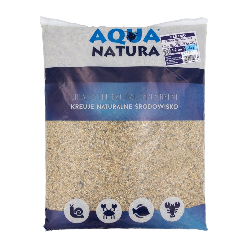 Aqua Natura,Padamo, żwirek dekoracyjny do akwarium, naturalny, 1-2 mm, 5 kg