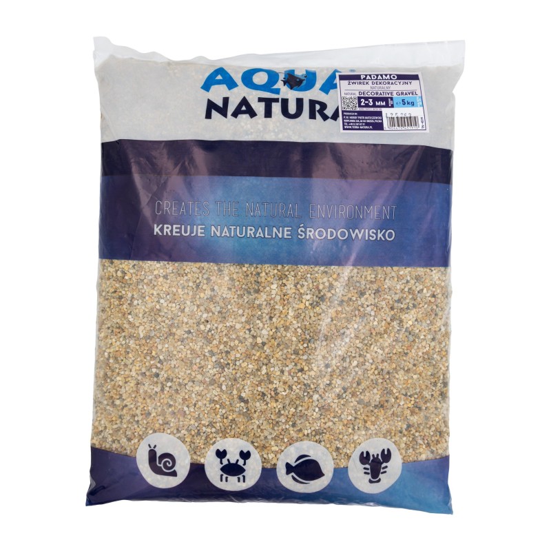 Aqua Natura,Padamo, żwirek dekoracyjny do akwarium, naturalny, 2-3 mm, 5 kg