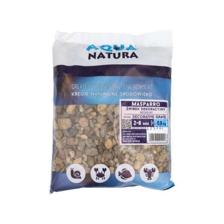 Aqua Natura,Masparro, żwirek dekoracyjny do akwarium, naturalny, 2-8  mm, 0,8 kg