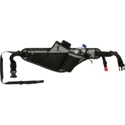 Pas biodrowy do biegania ze smyczą, dla psa, szaro/czarny, taśma parciana, pas: 70–130 cm/23 cm,  smycz: 1.15–1.50 m/20 mm