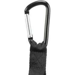 Pasek z karabińczykami, do pasa bezpieczeństwa, czarna, XS–S: 30 cm/25 mm