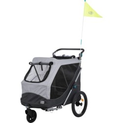 Przyczepa rowerowa, szybkozkładana, L: 74 × 95 × 103/143 cm, szara