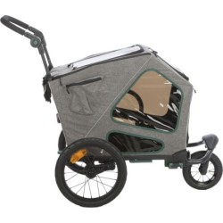 Przyczepka rowerowa, szara/szałwiowa, S: 64 × 92 × 80/130, z zawieszeniem, max 25 kg