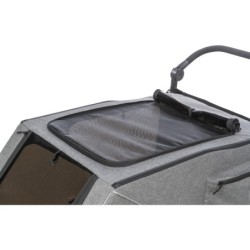 Przyczepka rowerowa, szara/szałwiowa, S: 64 × 92 × 80/130, z zawieszeniem, max 25 kg