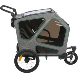 Przyczepka rowerowa, szara/szałwiowa, M: 71 × 95 × 85/138 cm, z zawieszeniem, max 35 kg