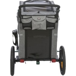 Przyczepka rowerowa, szara/szałwiowa, M: 71 × 95 × 85/138 cm, z zawieszeniem, max 35 kg