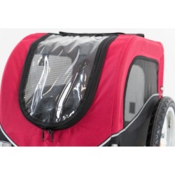 Przyczepka rowerowa, czerwono-czarna, S: 53 × 60 × 60/117 cm