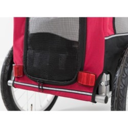 Przyczepka rowerowa, czerwono-czarna, S: 53 × 60 × 60/117 cm