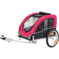 Przyczepka rowerowa, czerwono-czarna, M: 63 × 68 × 75/137 cm