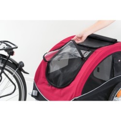 Przyczepka rowerowa, czerwono-czarna, M: 63 × 68 × 75/137 cm