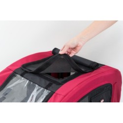 Przyczepka rowerowa, czerwono-czarna, M: 63 × 68 × 75/137 cm